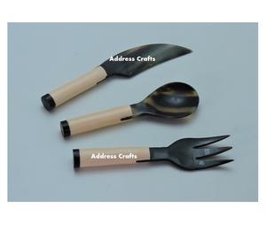Ensemble de couverts en corne de buffle avec logo gravé personnalisé vaisselle de première qualité outils de coutellerie faits à la main à un prix raisonnable - Product Image 5