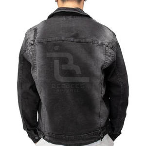 Veste en jean surdimensionnée et personnalisée pour hommes, dernière conception bon marché, veste en jean délavée à l'acide pour hommes - Product Image 3