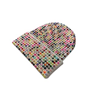 Gorros de Punto Ajustables Unisex con Pedrería Multicolor de Última Moda, Bordados a Mano, 100% Acrílicos, con Pedrería de 4 mm, para Exteriores - Product Image 2