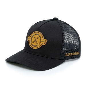 Chapeau de camionneur à 5 panneaux de style de rue personnalisé de haute qualité casquette de Baseball en cuir tissu haut de gamme - Product Image 4