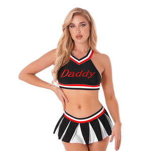 Customized Made Stage Dance Performance Uniform Stylish Sports Bra With Comfortable Skirt <b>Cheerleader</b> Uniforms - Product Image 1