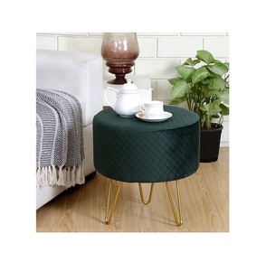 Decoratieve Ronde Getufte Poef Voet Kruk Bruin Kleur Fluweel Poefstoel Gebruikt Vloer Stoel Voor Woonkamer, Slaapkamer - Product Image 6