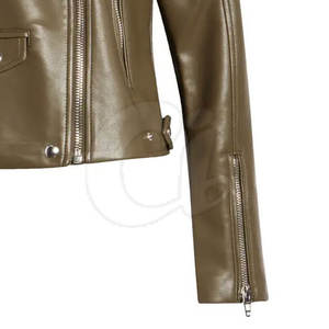 MOQ bajo Chaqueta de cuero para mujer Nueva llegada Chaqueta de cuero para mujer Chaqueta de cuero genuino de alta calidad - Product Image 5