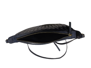 Sac fourre-tout en cuir véritable tissé à la main pour femmes Vintage nouveau Style couleur noire capacité moyenne Type de fermeture ouverte avec Logo personnalisé - Product Image 4