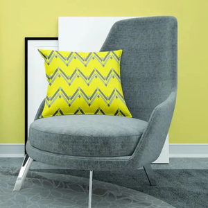 Modern Yellow Geometric Zigzag Pattern Square Cushion Cover Polyester Cotton Printed Home Decor <b>Pillow</b> <b>Case</b> Envelope Closure - Product Image 6