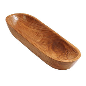 Bol ovale en bois de manguier naturel à bord brut, bol à pâte en bois, bol à salade, bol à fruits, bol à café, multi-usages, 100 pièces - Product Image 1