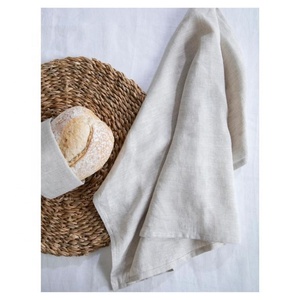 Beige Stiped Digital Printed Linen 100% Organic Cotton GOTS Certified Moisture Wicking Household <b>Kitchen</b> Gadgets Wash Clothes - Product Image 6