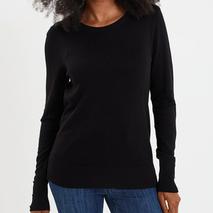 เสื้อสเวตเตอร์ถักสำหรับผู้หญิง, เสื้อสเวตเตอร์ถักให้ความอบอุ่นเนื้อนุ่มมีโลโก้ด้านหน้าสไตล์ลำลอง - Product Image 6