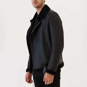 <b>Mens</b> good quality trending casual real leather <b>fur</b> <b>jacket</b> winter warm outerwear stylish fleece lined coat oem custom fashion - Product Image 2