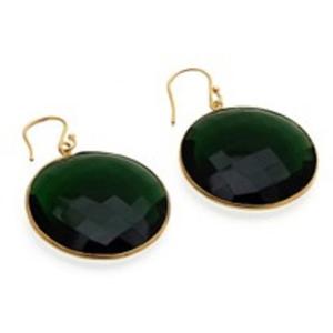 Boucles d'oreilles Hydro émeraude en argent Sterling 925 de forme ronde, nouvel arrivage - Product Image 1