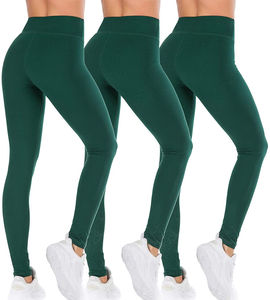 Pantalons de yoga athlétiques taille haute unis grande taille pour femmes pour XS Gym Fitness Workout Leggings Fabricant ODM - Product Image 5