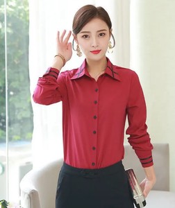 Camisas de manga larga ajustadas a la moda para mujer, blusas básicas de oficina para mujer con bordado y botón, Tops casuales blancos para verano - Product Image 4
