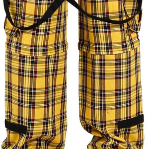 กางเกงพังก์สไตล์โกธิคสำหรับผู้ชาย ลายสก๊อตสีเหลืองตัดกับสายสีดำ แฟชั่นใหม่ 2026 - Product Image 5