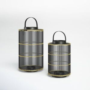 Matte Black Decorative Lantern with Upper Bowl Shape Design Square Home Decor Candle Lantern - Product Image 5