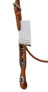 Cabecera occidental de cuero de calidad superior con vinilo y tachuelas para montar a caballo a precio asequible - Product Image 6