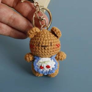 Porte-clés Ours en Crochet Miniature, Pendentif Dessin Animé en Fil Tricoté, Jouet Animal en Fil, Cadeau Disponible en Gros - Product Image 6