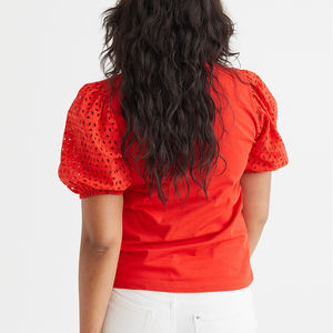 Camiseta con logotipo personalizado para mujer, camiseta de manga corta en blanco con cuello redondo para mujer, camiseta lisa para mujer - Product Image 4