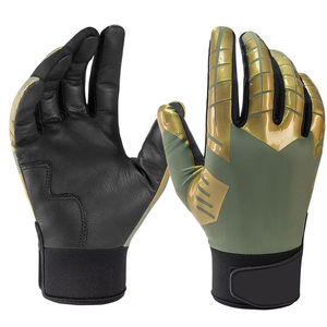 Custom Design Lightweight Breathable Great Grip Non-slip Ambidextrous Hook Loop Closure Baseball <b>Batting</b> Leather Gloves - Product Image 2