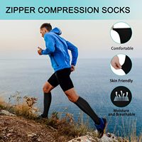 Chaussettes de compression médicale graduée à fermeture éclair, à bout fermé, 20-30 mmHg, hauteur genou, pour hommes et femmes