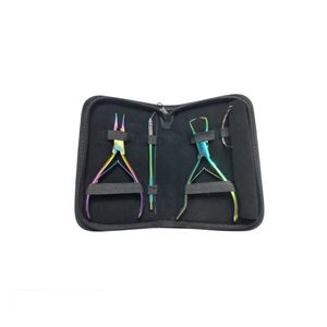 Alicates de extensión de cabello chapados en oro de acero inoxidable con microcuentas profesionales de alta calidad y kit de herramientas aplicadoras de cabello - Product Image 2