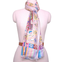 Écharpes Hijab Longues en Chiffon Léger et Modal, Imprimées Numériquement, Personnalisables, Luxueuses, Douces, Scintillantes, Respirantes, Respectueuses de la Peau, Style Ethnique