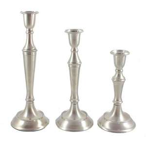 Metal Aluminium Silver <b>Small</b> Taper <b>Candle</b> Holder - Product Image 4