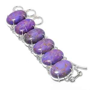 Pulsera de piedras preciosas turquesa púrpura, joyería de plata de ley 925, regalo hecho a mano, joyería única, pulseras de joyería de uso diario - Product Image 3