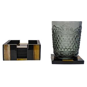 Posavasos de cuerno de diseño atractivo con soporte Juego de posavasos de cuerno natural cuadrado 6 piezas para mesa de centro para exportación a precio económico - Product Image 5