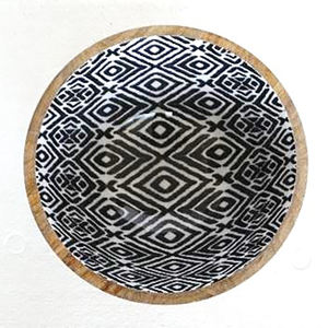 Tazón de madera con patrones florales modernos de venta al por mayor, tazón para servir ensalada esmaltado de madera de mango, diseño japonés impreso - Product Image 6