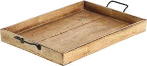 Juego de 3 bandejas de madera con asas, bandeja redonda marrón para desayunos, huevos, mango, bandeja para servir al por mayor - Product Image 6