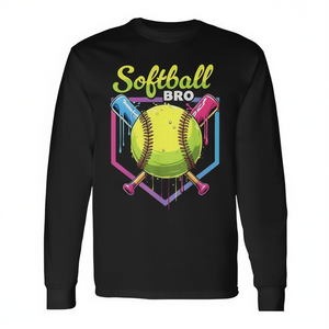 T-shirt promotionnel à manches longues pour garçons, motif Softball Drip Brother Ice Cream, confortable, vêtements de sport pour softball - Product Image 2