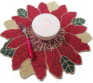 Luxury Handmade Round <b>Placemat</b> With Multicolor <b>Beads</b> for Weddings and Parties - Product Image 3