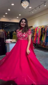 Dernière broderie lourde Anarkali costume style pakistanais longue robe de soirée Dupatta adultes fête porter brodé Salwar Kameez - Product Image 4