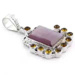 Colgante de Plata 925 con Amatista para Mujer, Chapado en Rodio con Diamantes, Joyería de Moda, Cadenas de Oro Blanco, Oro Rosa y Platino - Product Image 3