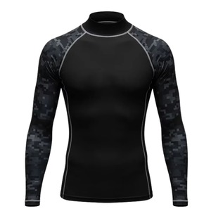 Ropa de gimnasio personalizada Rash Guard de secado rápido Spandex/poliéster de manga larga para hombres Suministro OEM personalizable de alta calidad - Product Image 6