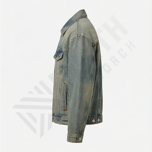 Denim Jacket For <b>Men</b> Slim Fit Ripped <b>Biker</b> Style Vintage Blue Custom Long Sleeve Classic <b>Jeans</b> Outerwear <b>Jean</b> Jacket <b>Men</b> - Product Image 3