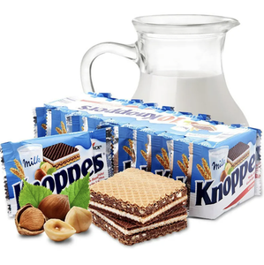 Galletas de chocolate Fresh Storck Knoppers con capas de oblea crujiente y relleno de avellanas, 5 x 40g, envueltas individualmente, venta al por mayor. - Product Image 6
