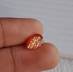 Haute Qualité Poire Forme Orange Étincelle Pierre De Soleil Multi Flocons Étincelant 7X10 MM Forme Poire 100% Naturel Orange Pierre De Soleil En Gros - Product Image 6