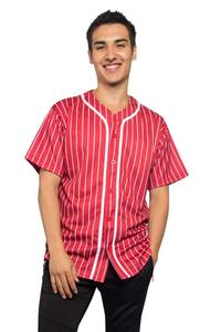 Camiseta de sublimación para hombre, camiseta de béisbol de tela tejida, diseño de rayas, modelo de serigrafía, camiseta estampada para hombre - Product Image 3