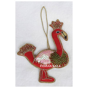 Antique Zari Broderie Ornement De Noël Avec Travail Perlé Conception Différente Produit À La Main Utiliser Décoration De La Maison Forme De Canard - Product Image 1