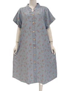 Robe courte décontractée avec col Shanghai bouton complet Super mignon pour le quotidien - Product Image 4