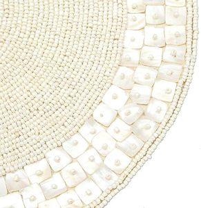 Handcrafted <b>round</b> Beaded <b>Placemats</b> for Dining Table for Wedding Christmas & Family Gatherings for Parties - Product Image 3