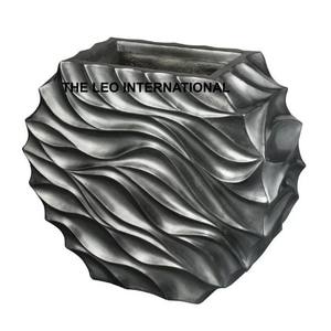 Grand pot de fleurs d'intérieur auto-arrosant, pots de fleurs pour l'extérieur, pots de jardin, support en métal, forme ronde, finition dorée - Product Image 4