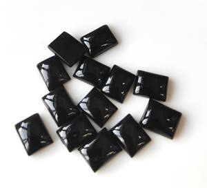3x5mm-20x30mm พลอยพลอยพลอยพลอยสีดำธรรมชาติทรงสี่เหลี่ยมพลอยหลังแบนทรงหลวมสำหรับทำเครื่องประดับ - Product Image 2