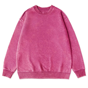 Sweat-shirts oversize en coton 100% écologique pour femmes et hommes, lavés, solides, chauds pour l'hiver, tendance vintage - Product Image 1