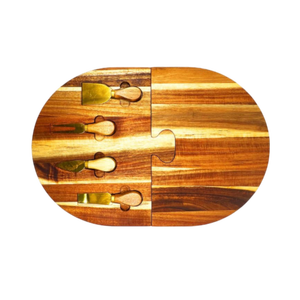 Hot Item Set 4 Wooden Rectangle Puzzle Serving <b>Tray</b> Eco-friendly Dishwasher Safe Charcuterie Boards Appetizer <b>Tray</b> Parties - Product Image 5