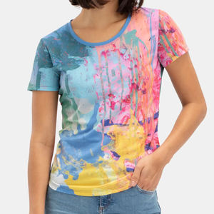 2023 tendance de haute qualité femmes à manches courtes t-shirts OEM personnalisé imprimé col rond écologique approvisionnement direct - Product Image 1