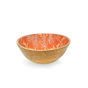 Cuenco para servir redondeado de gran tamaño ecológico de último diseño, cuenco para servir de frutas para el hogar brillante de resina de madera impresa - Product Image 3