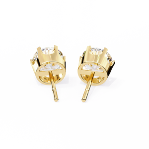18K Gold Unique Stud Earring with Lab-Grown Diamond Rose Gold and White/Yellow Gold Options for Engagement - Product Image 3