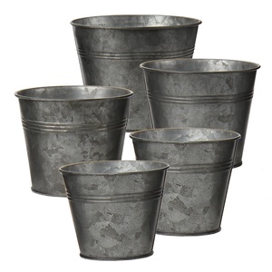 hot sale galvanized planter designed galvanized planter and flower bucket <b>garden</b> decor flower bucket indoor outdoor decor - Product Image 5